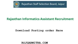 Download Informatics Assistant 2023 Appointment/Posting Order