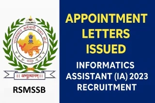 DoIT&C Rajasthan Informatics Assistant Joining Orders 2023