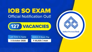 IOB Specialist Officers Recruitment 2025-26 127 Post