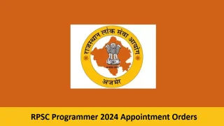 Programmer 2024 Appointment orders for Selected Candidates