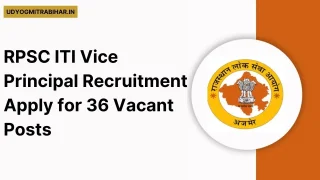 Question Paper Released Vice Principal / Superintendent ITI - 2024