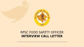 RPSC Food Safety Officer 2019 Interview Letter Released